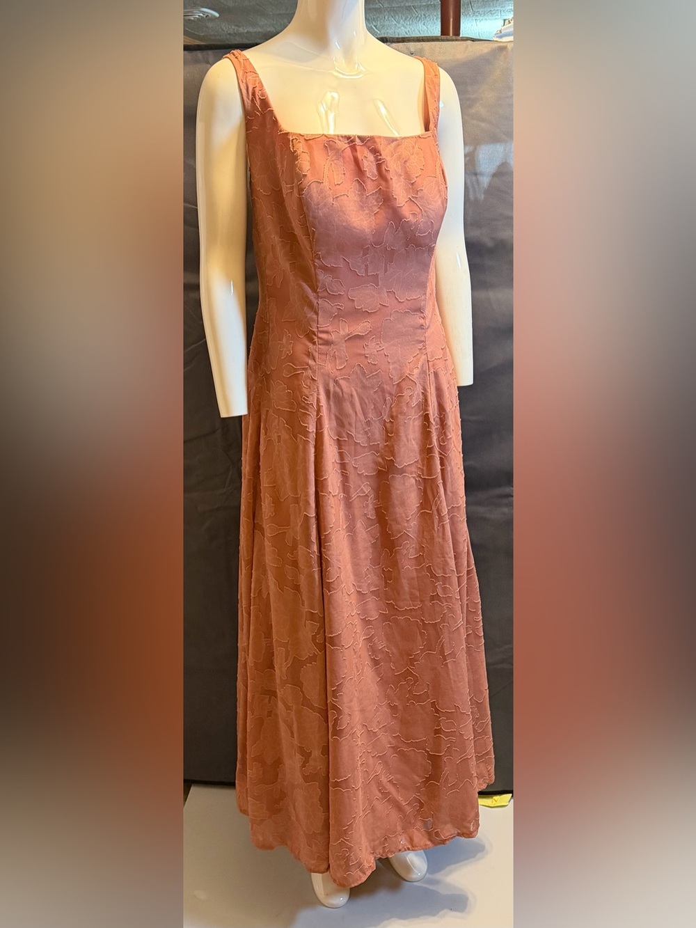 Women's Dusty Rose/Mauve Sleeveless Square-Neck Maxi Dress